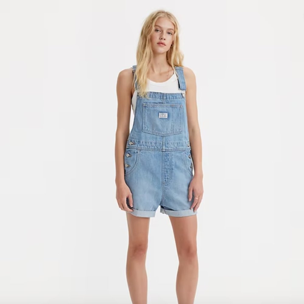 Levi's Vintage Women's Shortalls in Light Wash (Size XL)